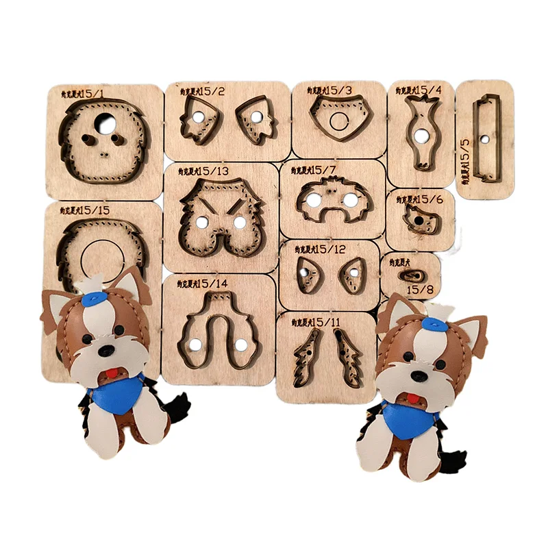 

Форма для вырезания подвески-брелока в виде йоркширского терьера, инструменты для резки кожи, японский стальной нож, деревянные формы для вырезания