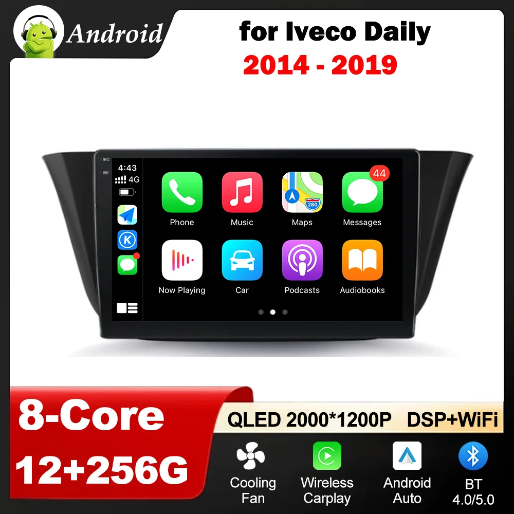 

9 '' for Iveco Daily 2014 - 2019 Car Radio Video Mulltmedia Player GPS Navi Android OS Wireless Carplay Touch Screen DSP Stereo