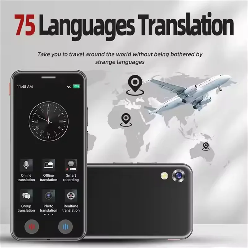 Tradutor Inteligente A40 AI Dispositivo Portátil Gravador de Voz ChatGPT Tradução de Fotos Online e Offline 146 Idiomas