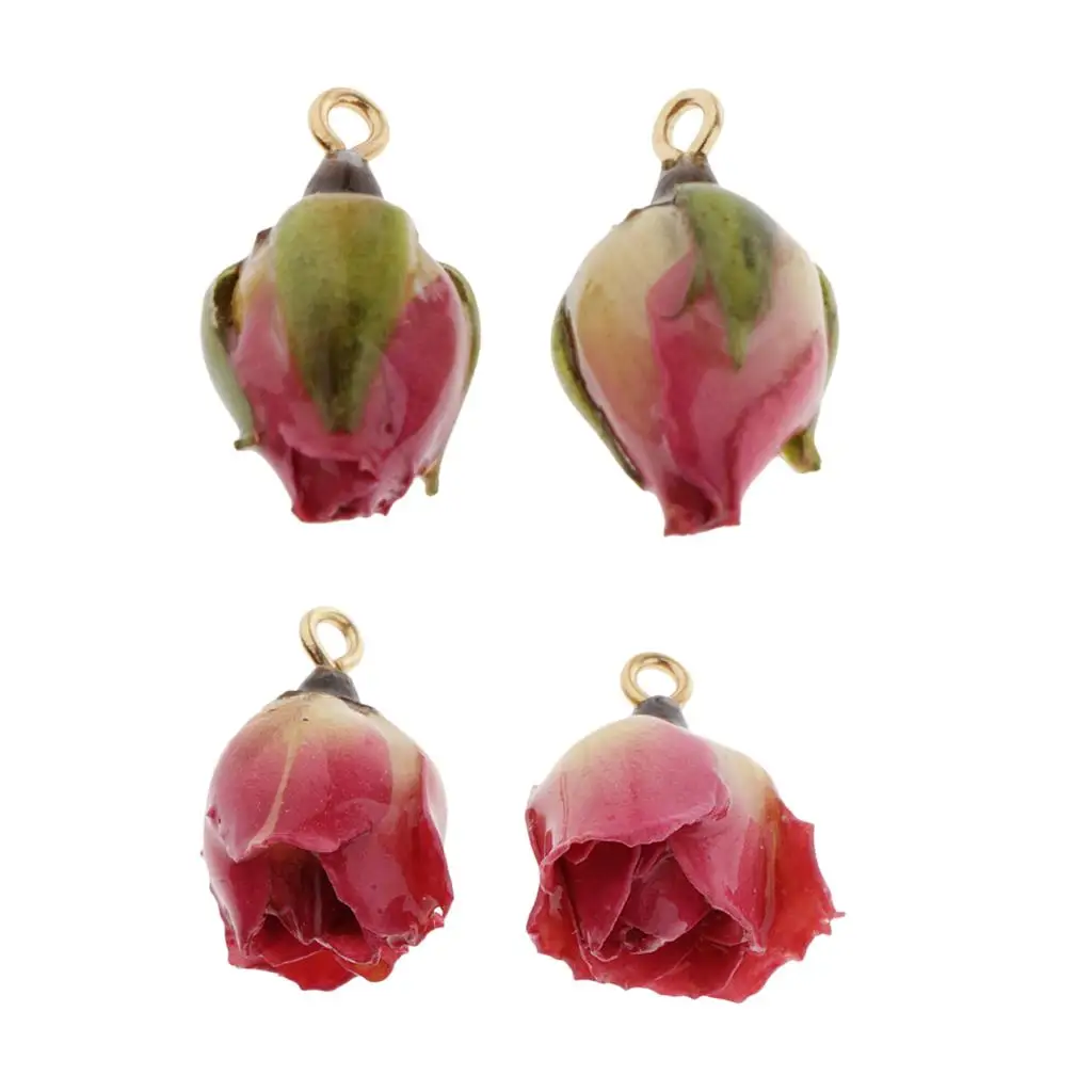 2x Resin Real Flowers Charms for Jewelry Making Necklace Crafts