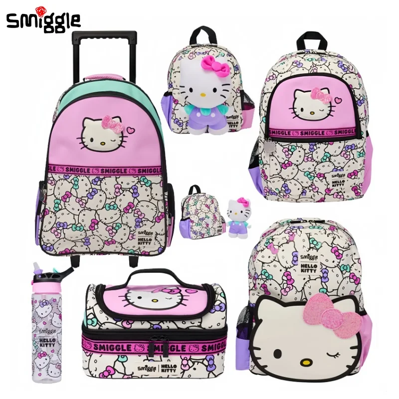 2025 New Australia Smiggle Hello Kitty Series Anime Peripheral Medium Hat Bag Children'S Day Birthday Gift Learning Stationery