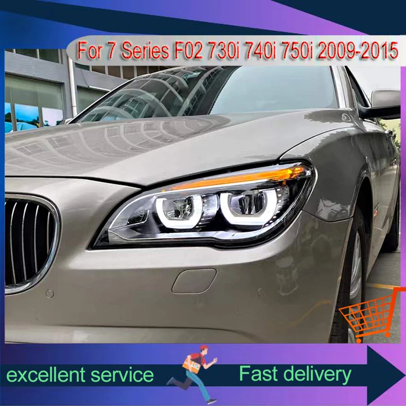 

Передняя лампа для BMW 7 серии F02 Автомобильная сборка 730i 740i 750i 2009-2015, старая модель, ремонт нового типа, обновление, полностью светодиодные фары