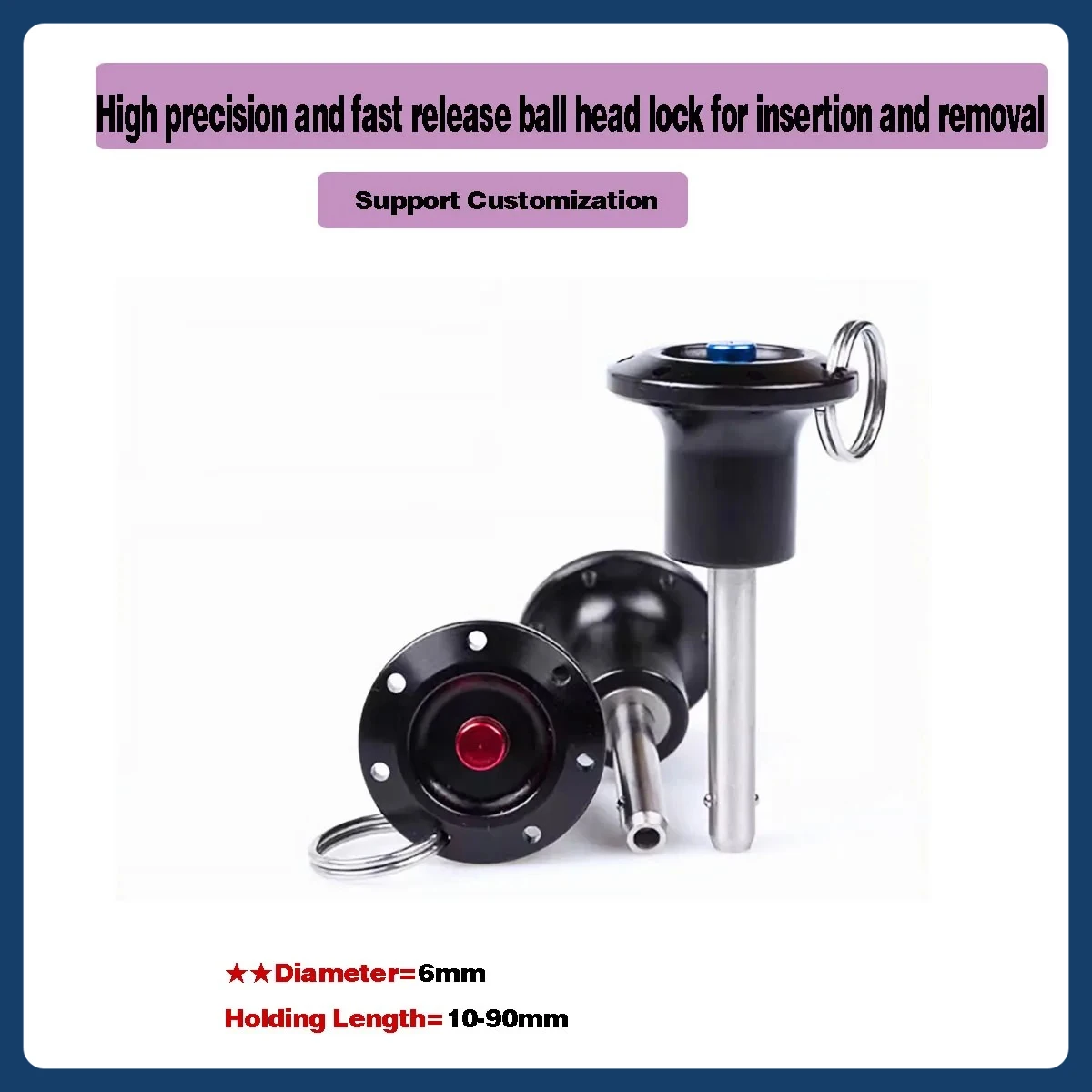 

6mm Diameter Steel Ball Brake Positioning Safe And Fast Release Ball Head Locking, Inserting And Pulling Pin And Rope Feeding