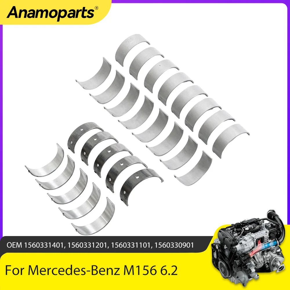 

Engine Parts Crankshaft Main Con Rod Bearings Set Fit 6.2 L 6.3 L V8 Gas M156 For Mercedes-Benz C63 E63 AMG W211 W204 6.2L 6.3L