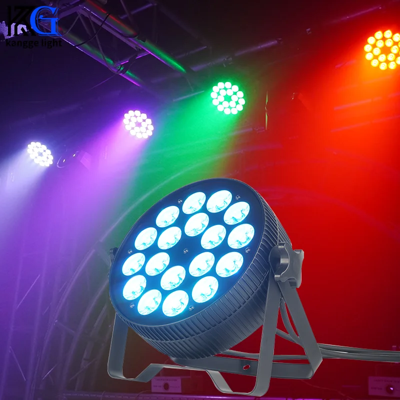 4in1 Par Light 18 Eyes LED Flat Par Light RGBW Multi Color Mixing Stage Wash Light with Bracket for Event Live Show Banque