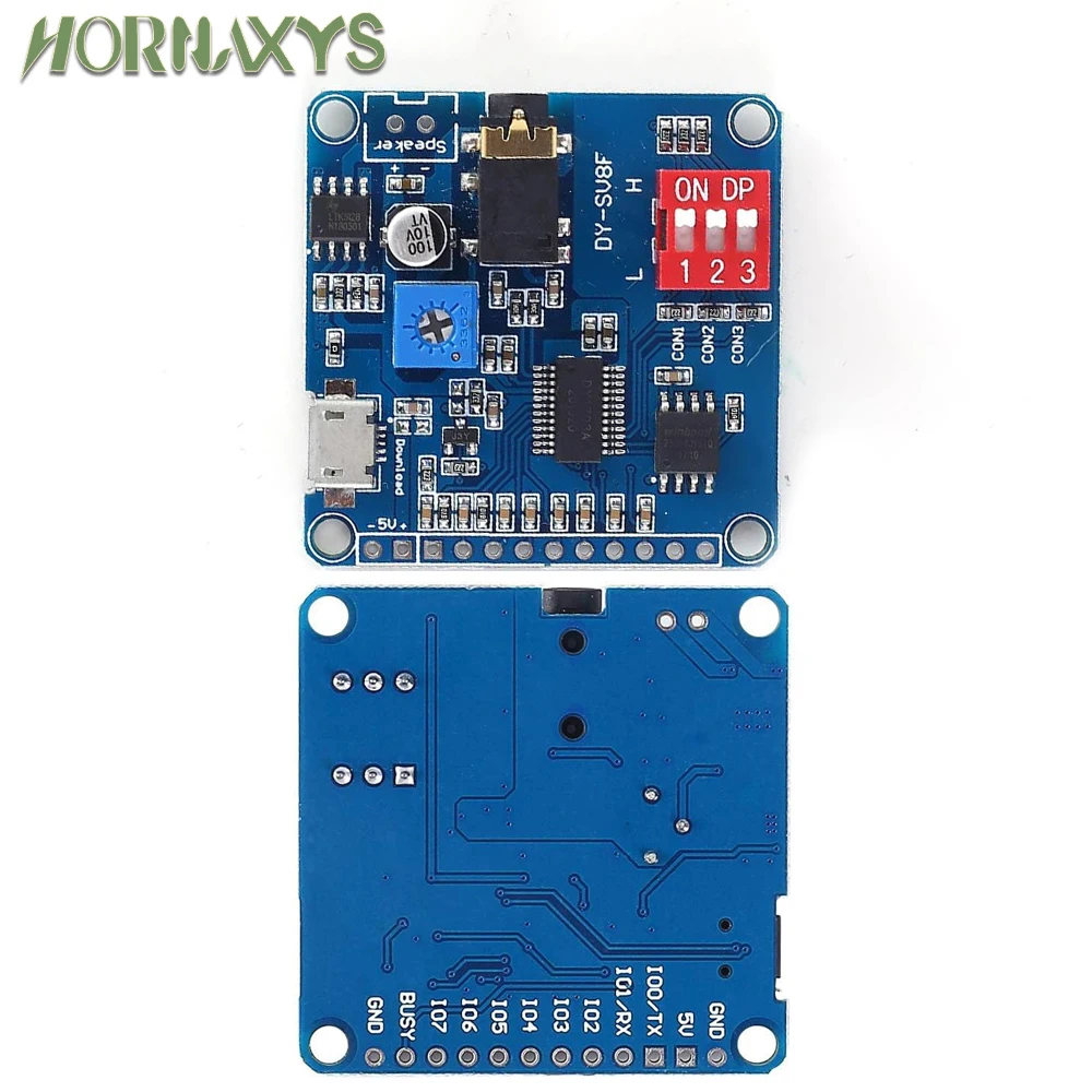 Voice Sound Playback Module Arduino MP3 Player Module UART I/O Trigger Class D Amplifier Board 5W 8M Storage DY-SV8F SD/TF Card