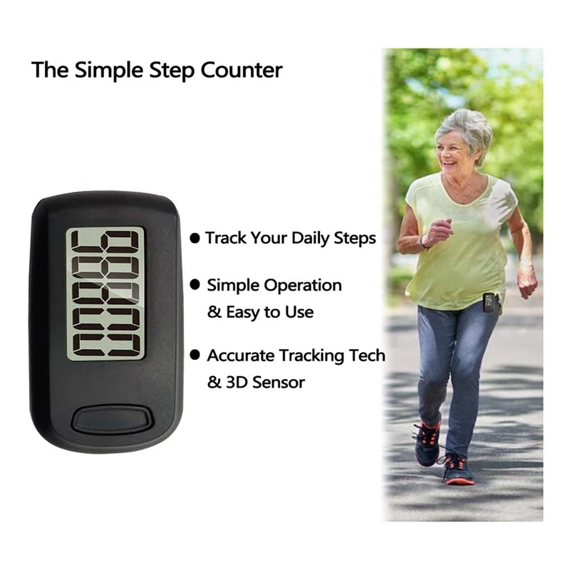 1Pcs Pedometer 3D Step Counter For Walking, Track Steps Portable Sport Simple Pedometer Lanyard, Simple Pedometer