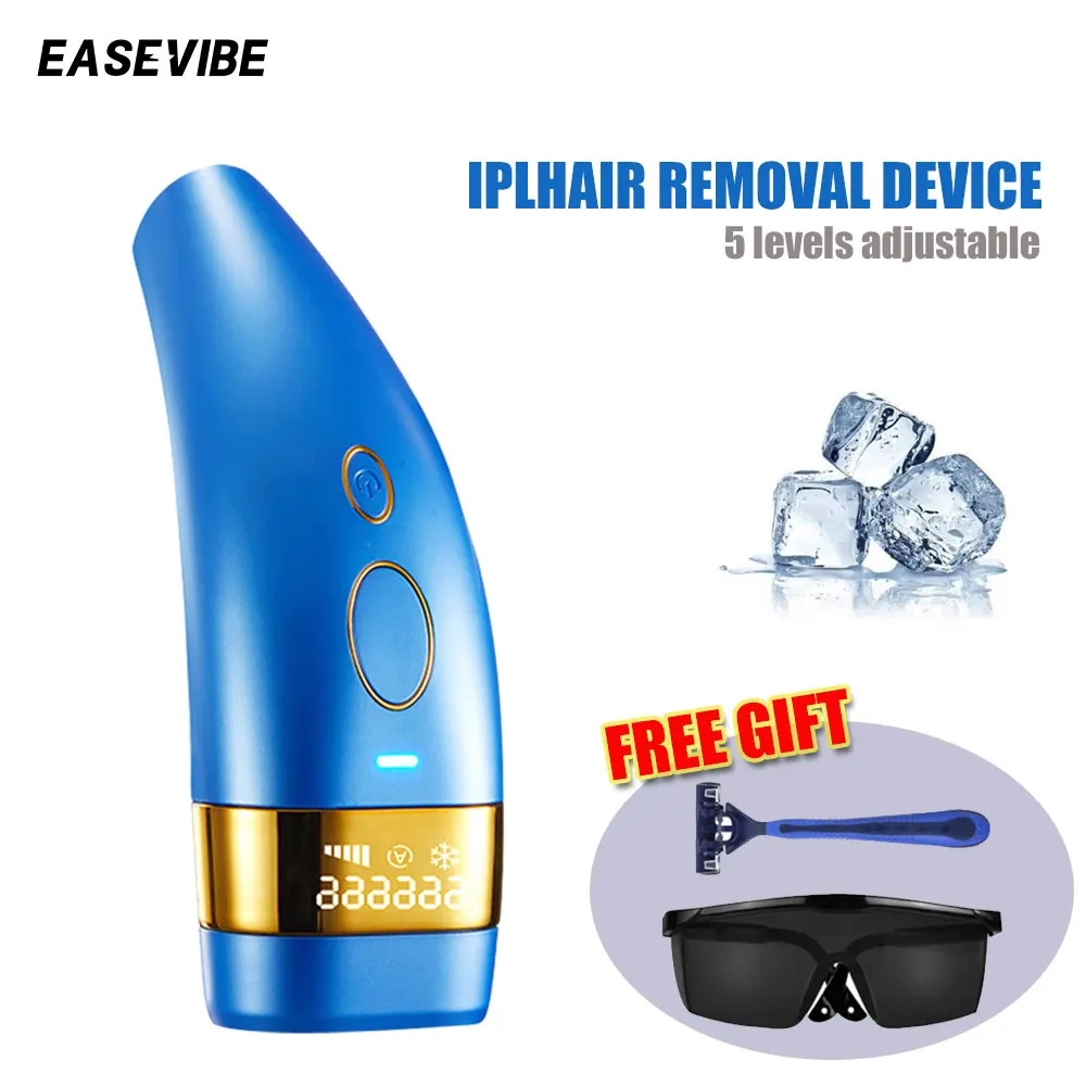 

Easevibe 990000 Flashes ice-Cooling IPL Painless Result Electric Hair Removal Device Epilator Laser 36W 5 Gears For Women Men