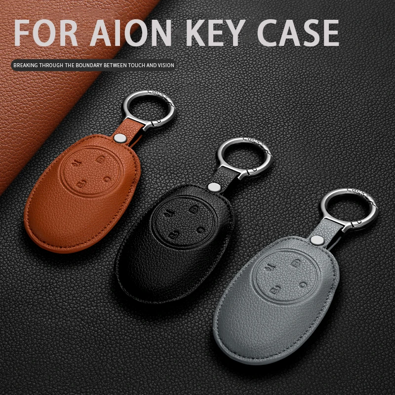 

4 Buttons Leather Car Remote Key Case For AION UT RT V Y Anti-Scratch Durable Auto Key Shell Protector Decorative Accessories