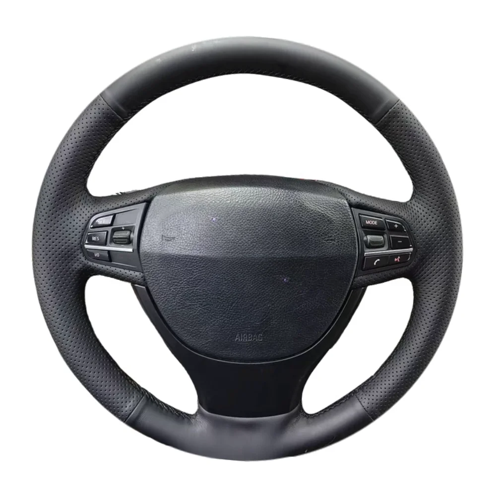 Car Steering Wheel Cover Black Artificial Leather Hand-stitched For BMW F10 F07 (GT) 2009-2017 F11 (Touring) 2010-2017 F01 F02