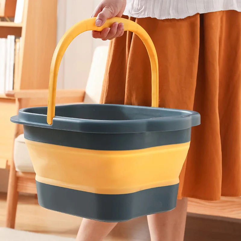 Foldable Foot Bath Bucket with Handle Household Foot Spa Massage Foot Bath Basin Portable Housework Cleaning Bucket Foot Bathtub