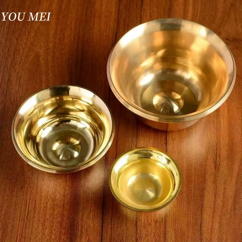 

Tibetan Holy Copper Bowl,Polishing Exquisite Auspicious Texture Brass Tantric Bowl,Buddhism Altars Cup Buddhist Religious Item