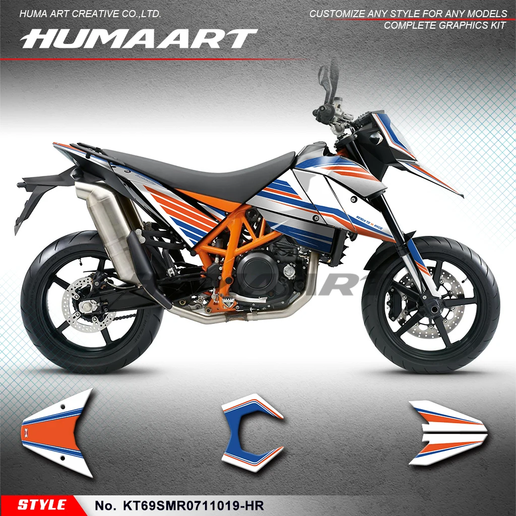 

Наклейка на мотоцикл HUMAART с гоночной графикой для KTM 690 SM SM SMR 690 2007 2008 2009 2010 2011, украшение, KT69SMR0711019-HR