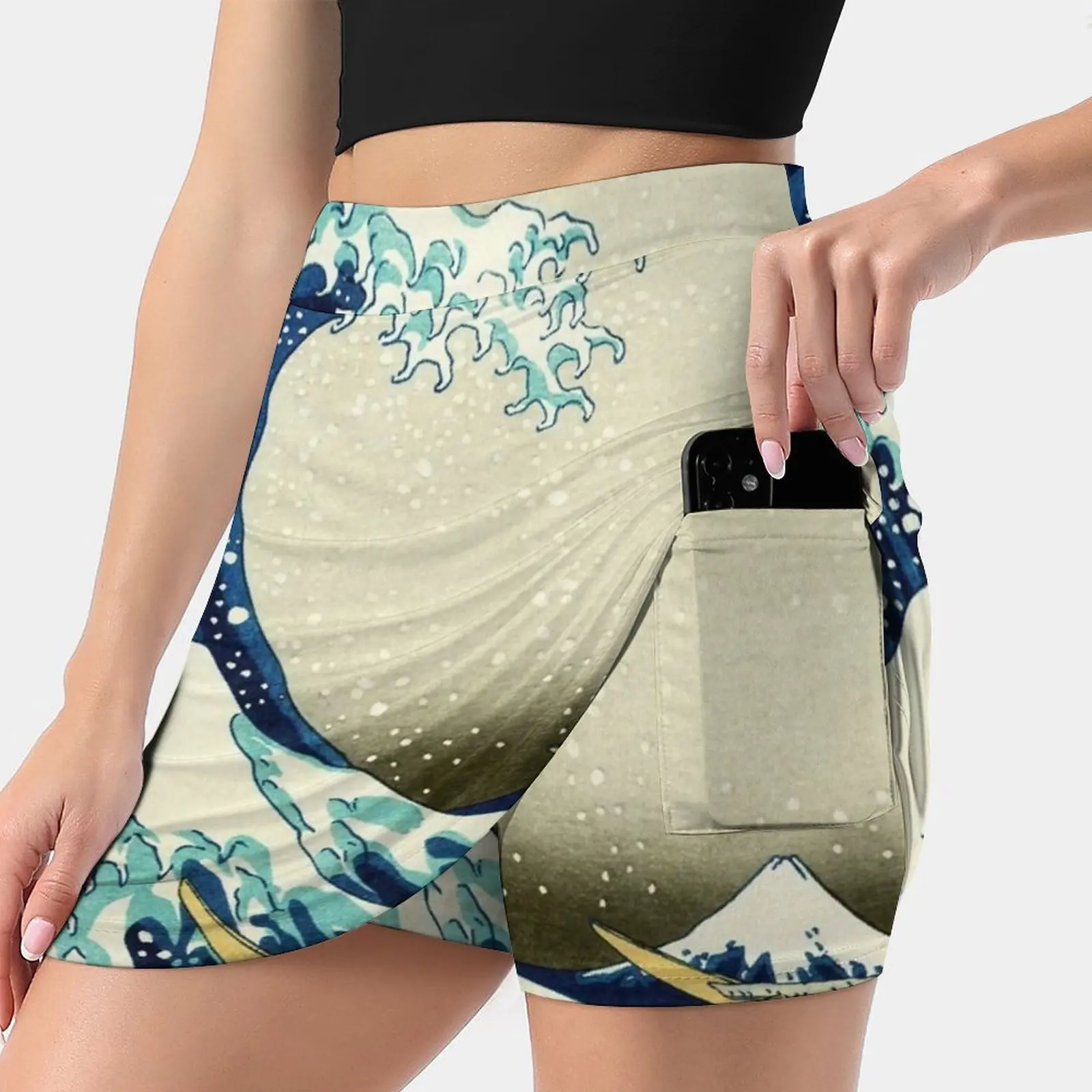 

The Great Wave Off Kanagawa Women's skirt Mini Skirts A Line Skirt With Hide Pocket Great Wave Off Kanagawa Great Wave Kanagawa