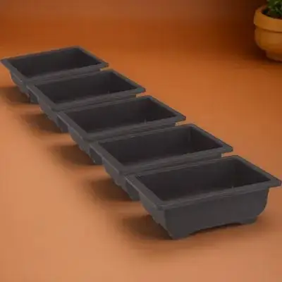 5 قطعة زهور مستطيلة البلاستيك بونساي الأواني للعصارة داخلي في الهواء الطلق نباتات للحديقة التنفس زارع الحاويات البستنة #6