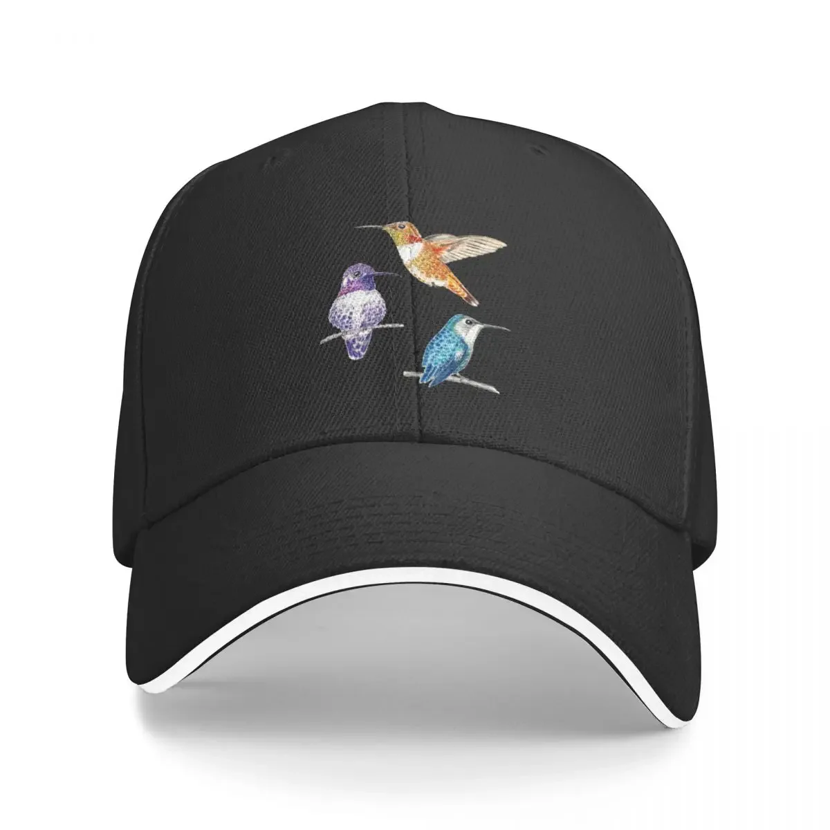 New Trio of Illustrated Hummingbirds Baseball Cap Rave Military Cap Man Men's Hat Luxury Women's