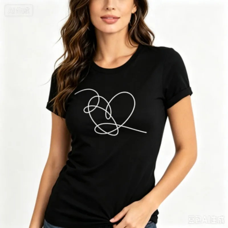 Love Yourself Heart Shirt Love Yourself Tear T-Shirt Heart Tee Women Tshirts Short Sleeve T-shirts Streetwear Casual Tops