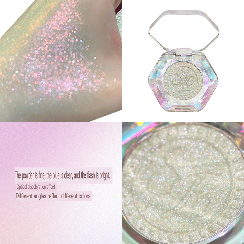 Xunfeite optische kameleon oogschaduw, puur en oogverblindend, één kleur highlights, fijn en kristalhelder