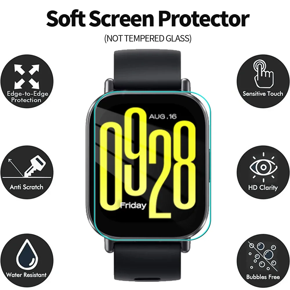 1-5Pack HD Tempered Glass For Redmi Watch 5 Lite Smartwatch Screen Protector Anti-scratch Protective Film For Redmi Watch5 Lite