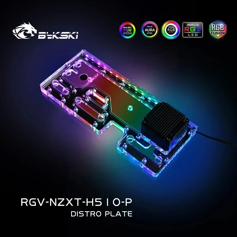 Bykski RGV-NZXT-H510-P,Distro Plate For NZXT H510 Flow Case,Waterway Board Reservoir Water Cooling Kit For Computer CPU GPU