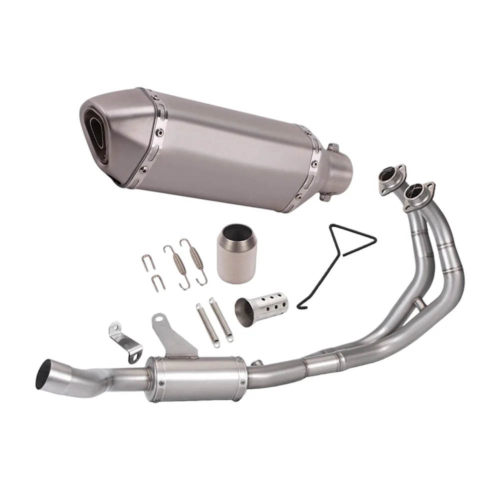 Für Yamaha YZF R7 2021-2025 Komplettes Auspuffsystem Vorderrohr Schalldämpfer Silberne Auspuffrohre – Detail 3