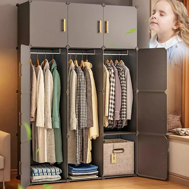 Ropero Modular Económico con Separadores de Plástico, Organizador de Armario, Ahorro de Espacio para Ropa, Mueble Pequeño para Salón