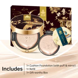 CATKIN BB Cream Air Cushion Foundation Moisture Natural Cover Concealer + Free Refill Medium/Light 0.46 Ounce