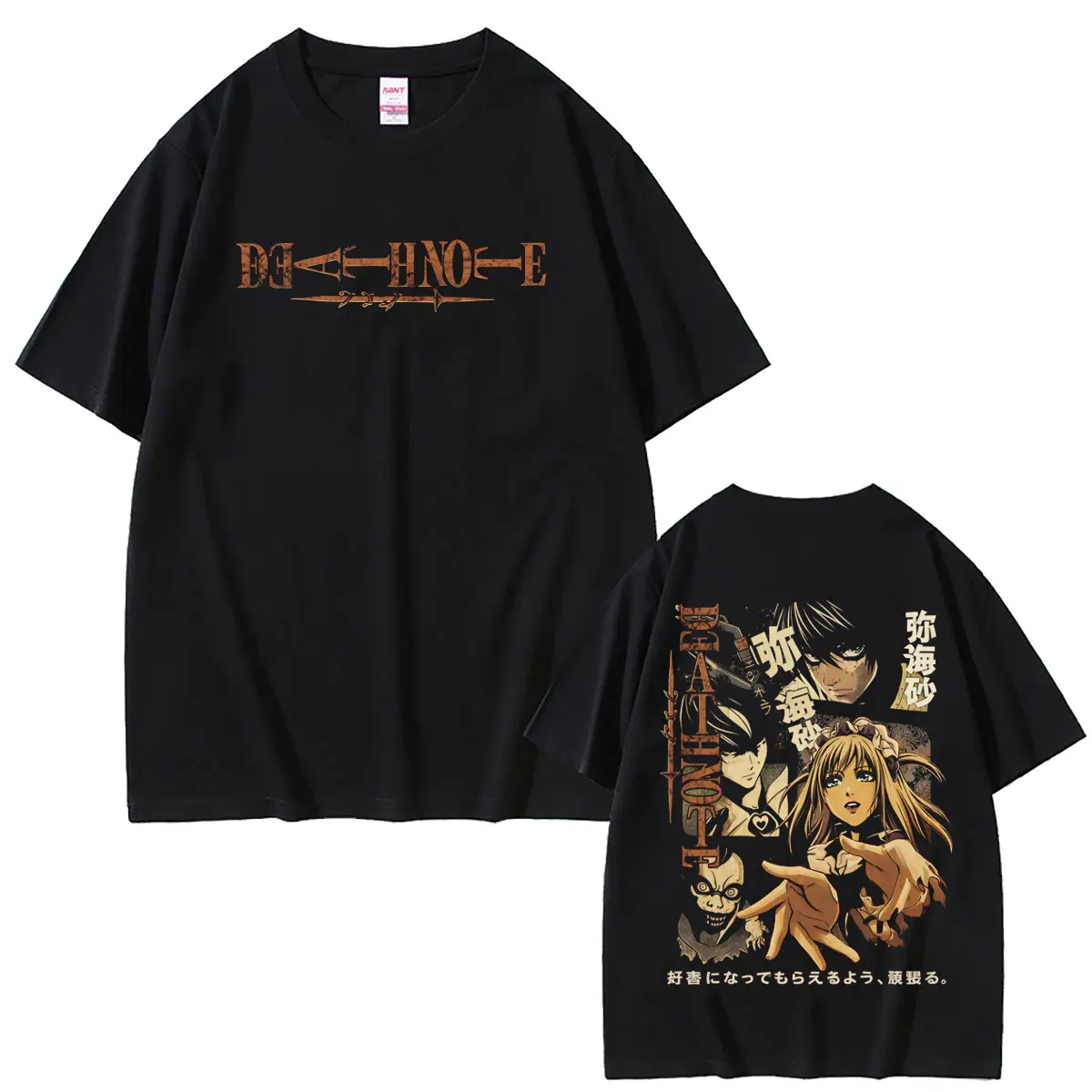 Angesagtes Anime Death Note Light Yagami Misa Ryuk Grafik-T-Shirt für Männer und Frauen Lässiges Oversize-T-Shirt 90er Manga Vintage Streetwear Top