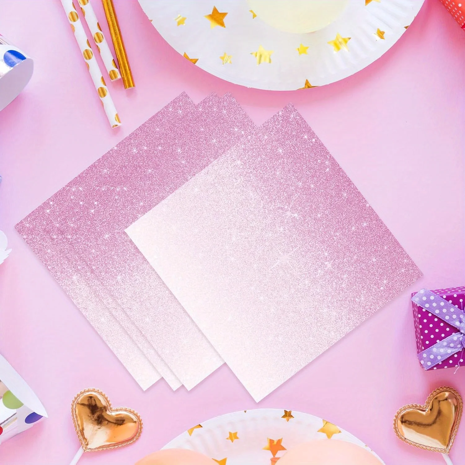 Ombre Lila Partyzubehör Farbverlauf Pastellservietten Cocktailservietten Einwegservietten Lavendel Streuen Hochzeit Geburtstag – Detail 3