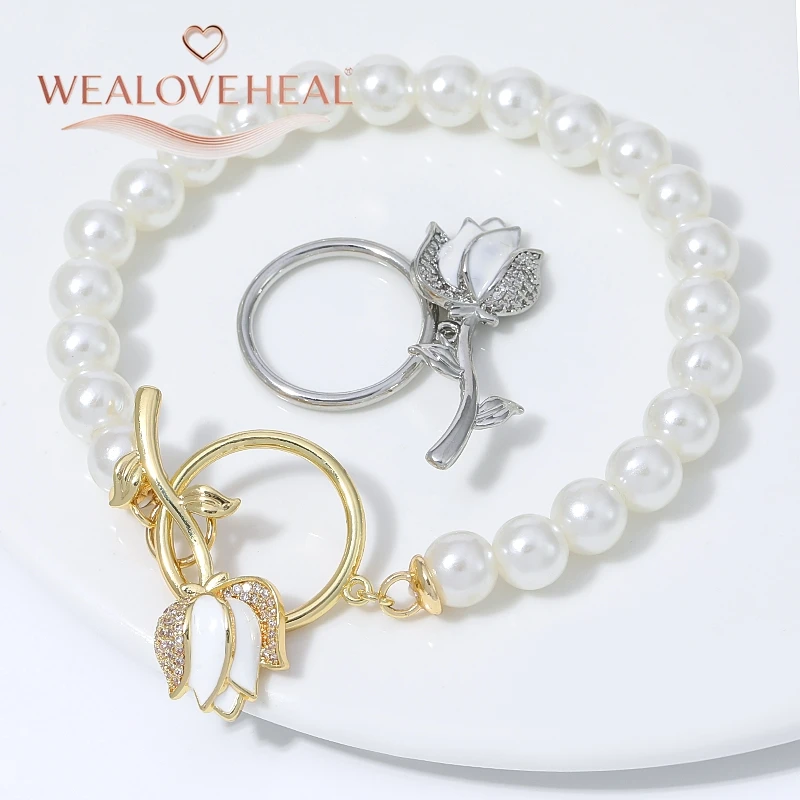 18K vergoldeter Messing-OT-Knebelverschluss, Rosenblüten-Emaille-Zirkon-Verschlüsse für Armbänder, Schmuckherstellungszubehör, DIY-Zubehör – Detail 15