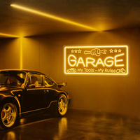 Garage Neon Sign 3D Carved Wall Art for Man Cave Tool Room & Shop Decor LED Light Sign with USB Power Easy Wall Mount Ideal Gift