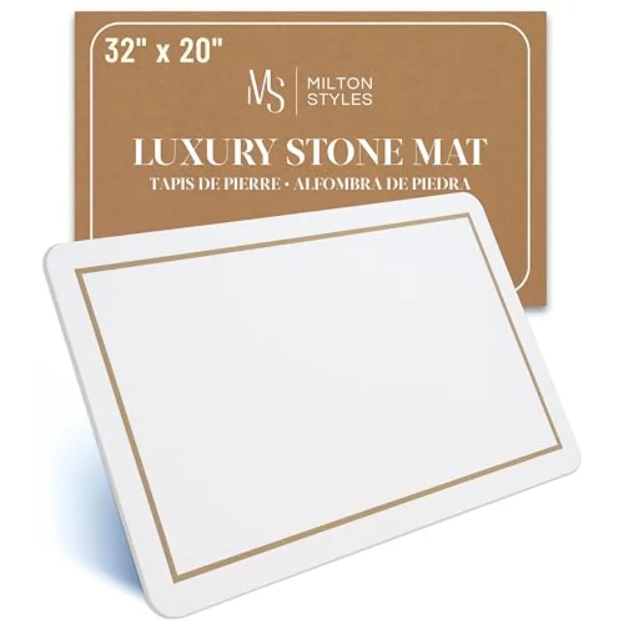 

Stone Bath Mat Large 32" x 20" Super Absorbent Stone Bath Mats for Bathroom Quick-Drying Diatomaceous Earth Bath Mat Large XL M