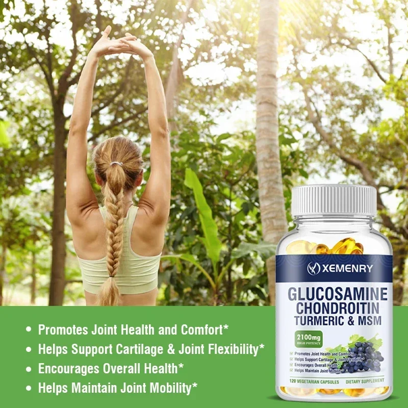 Glucosamine Chondroitin MSM Turmeric Boswellia - Antioxidant, Supports Joint and Bone Health