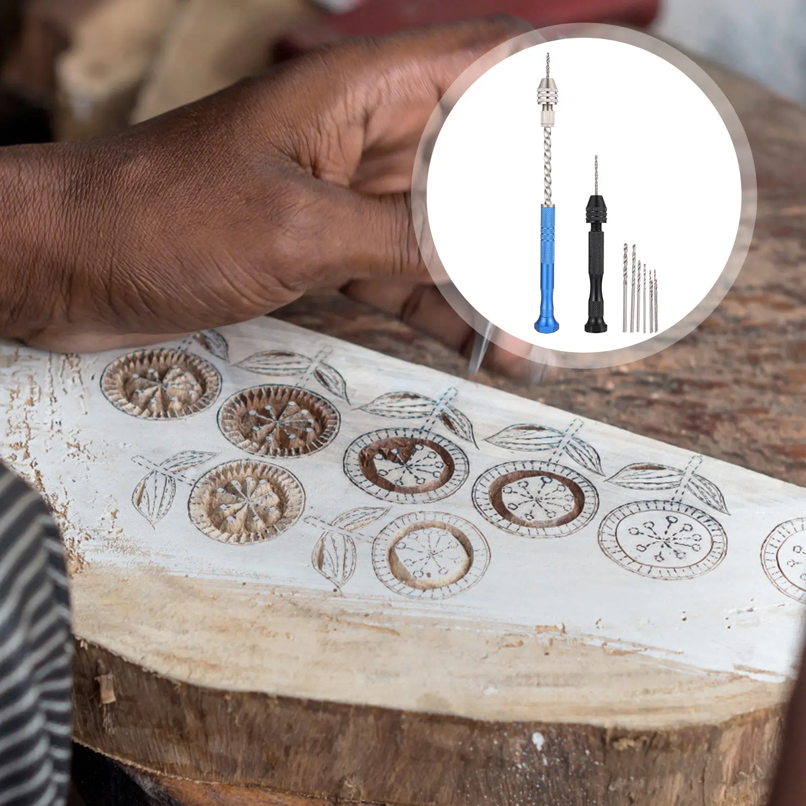 

Набор стальных ручных дрелей-сверлок с ребристой рукояткой и регулируемой головкой для изготовления ювелирных изделий, работы с смолой, деревом, пластиком и бусинами