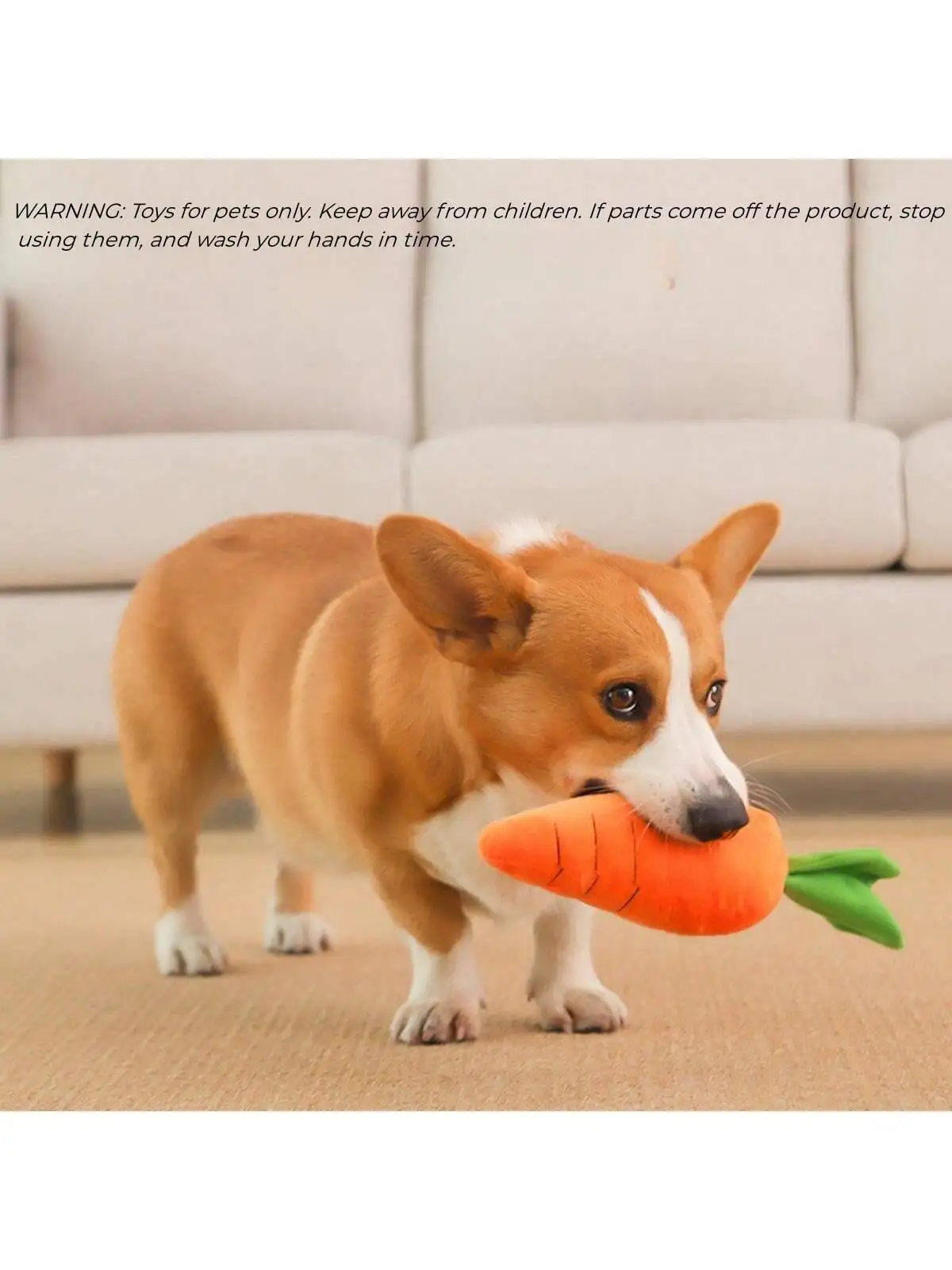 1Pc Large Stuffed Carrot Toy For Dogs/Cats, Pet Chewing and Comforting Toy with Squeaks