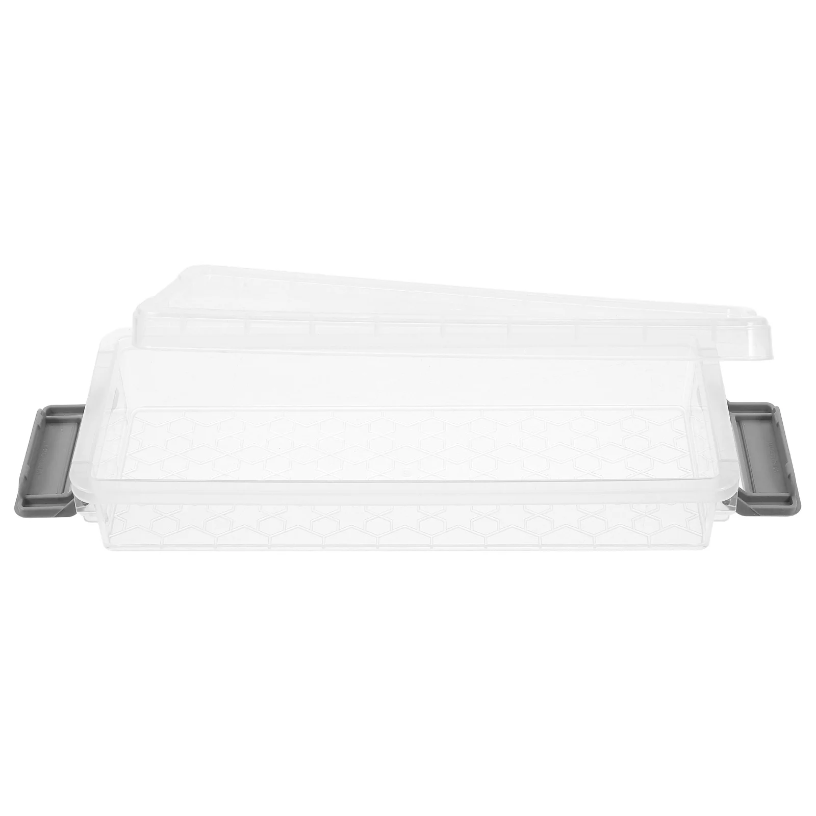 

Clear Storage Box Transparent Desk Organizer Lid Multi-Functional Pencil Stationery Snack Storage Container Home School