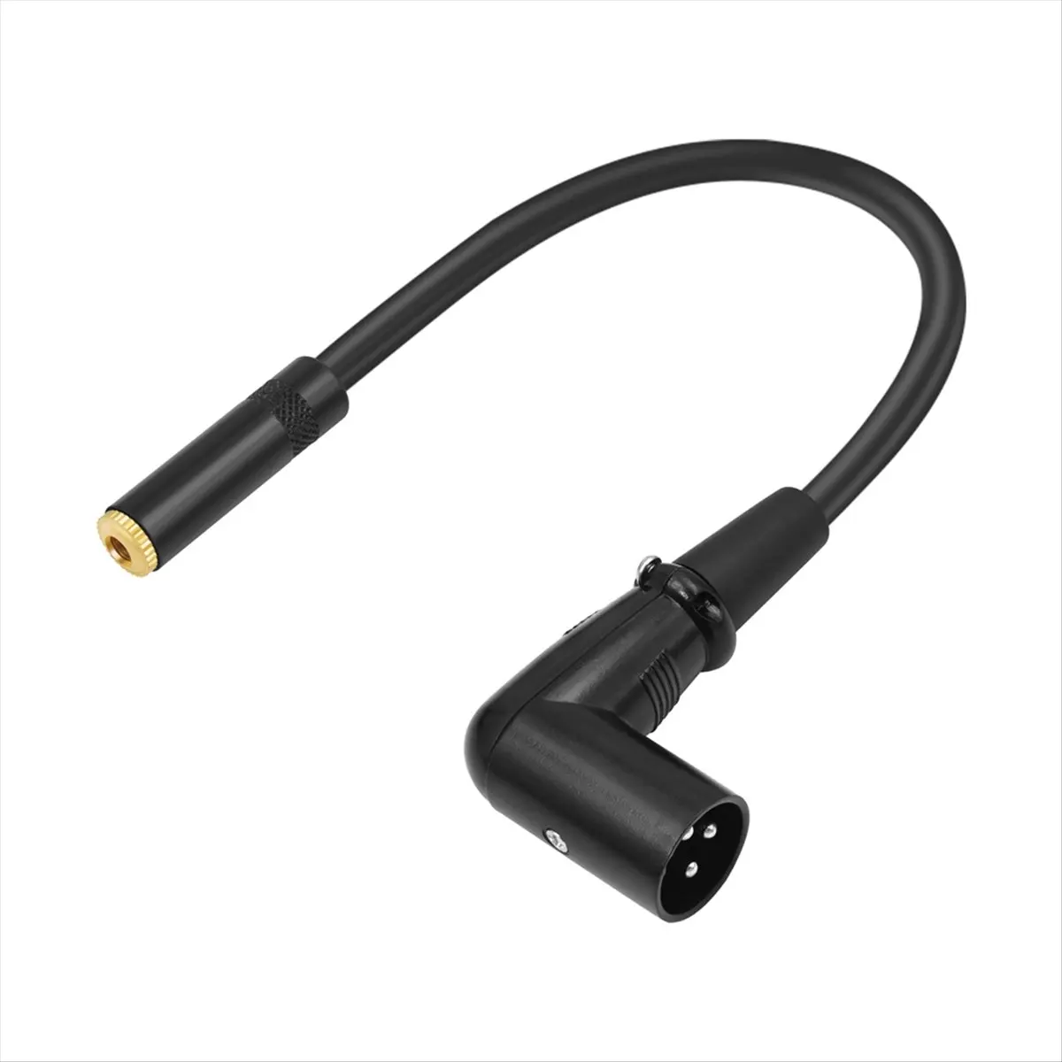 DTC5 1/8 to Right Angle XLR Cable,Balanced 3.5mm Female Stereo Mini Jack to XLR Audio Converter Adapter Cable A