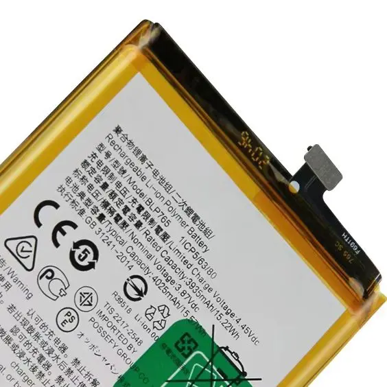 

Rechargeable Lithium Battery For OPPO A91 A92S A52 A32 A93 A55 Realme V5 BLP765 BLP779 BLP781 BLP805 BLP807