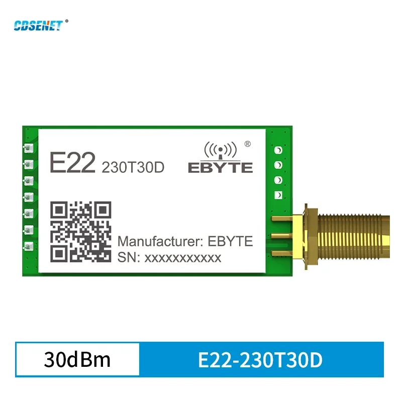 

Lora Wireless RF Module 230MHz CDSENET E22-230T30D Low Power 30dBm 10Km SMA-K RF Interface Long Distance Low Power