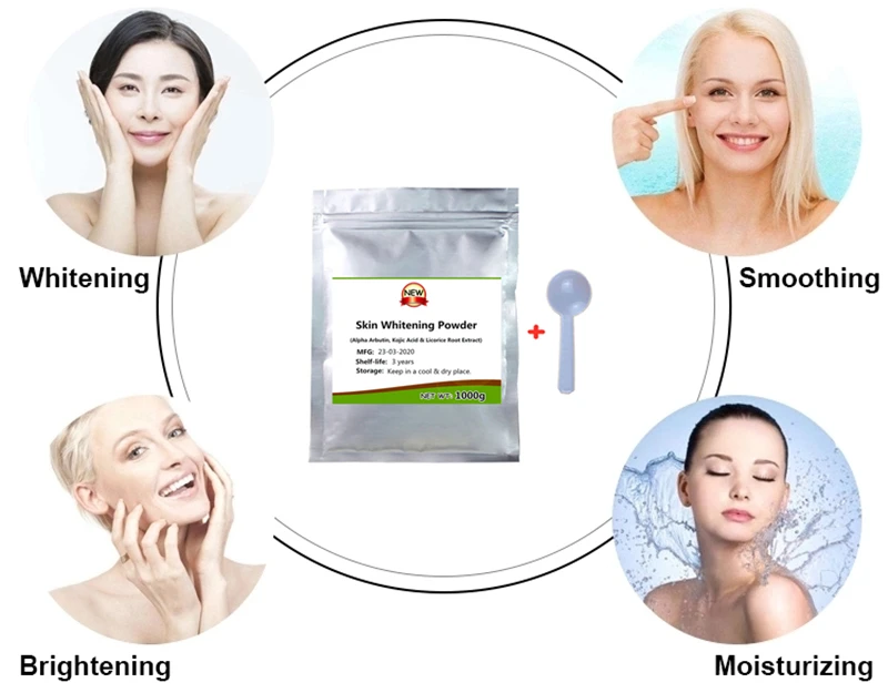 Cosmetics Whitening Skin Complex Powder (AlphaArbutin,Kojic Acid & LicoriceRoot Extract),Brightening Face,Neck,Body Soap Scents