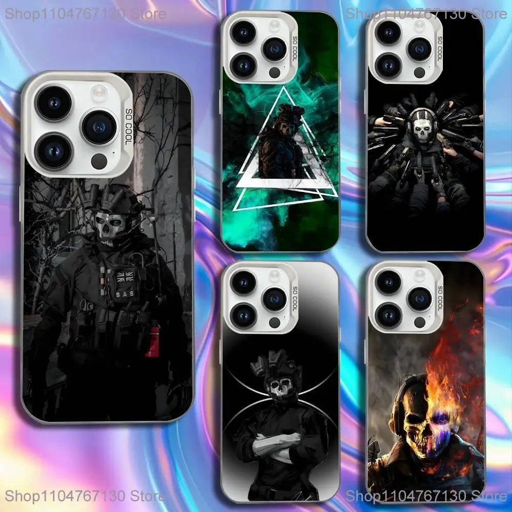 

COD Call Of Duty G-Ghost Phone Case For iPhone 16,15,14,13,12,11,Mini,Pro,SE,MAX White Matte Shockproof Cover