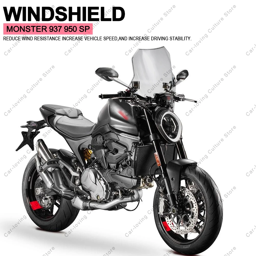 

Motorcycle High quality ABS Windscreen Windshield Universal Adjustable Windshield For DUCATI MONSTER 937 950 SP