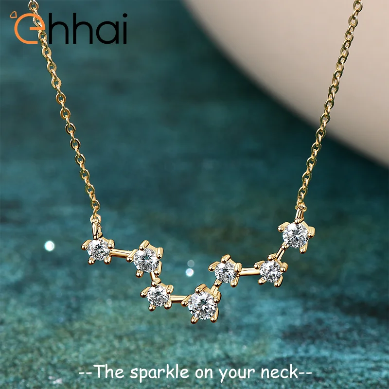 

Ehhai 4mm&3.5mm&3mm Round Cut Moissanite Big Dipper Pendant Necklace for Women S925 Sterling Silver Wedding Fine Jewelry Gifts