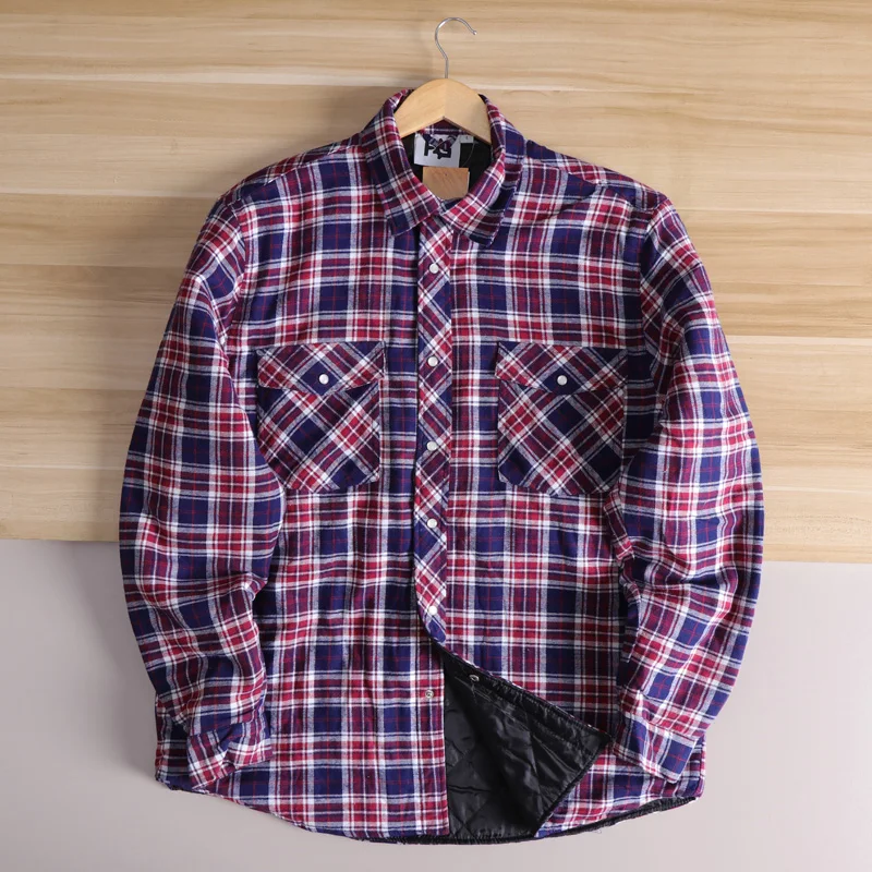 Męski płaszcz w kratę plus size, długi rękaw, luźny krój vintage, jesienno-zimowy, gruby płaszcz bawełniany, odporny na zużycie, do noszenia na co dzień.