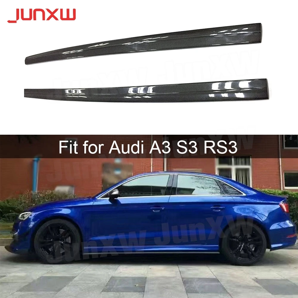 

Carbon Fiber Side Skirts Bumper Kits for Audi A3 S3 RS3 4 door 2014 - 2018 side blade Door Aprons FRP Car Styling