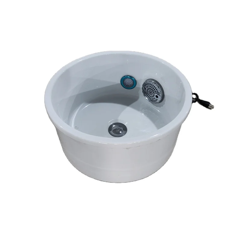 

【Best-selling】Customize Spa Salon Furniture Equipment One Piece White And Gold Foot Bowls Sink For Pedicure