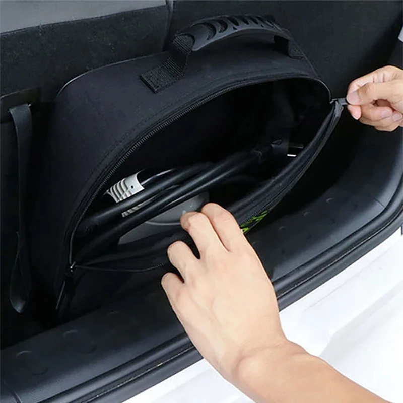 EV Car Charging Cable Storage Carry Bag For Electric Vehicle Charger Plugs Sockets Waterproof Equipment Container