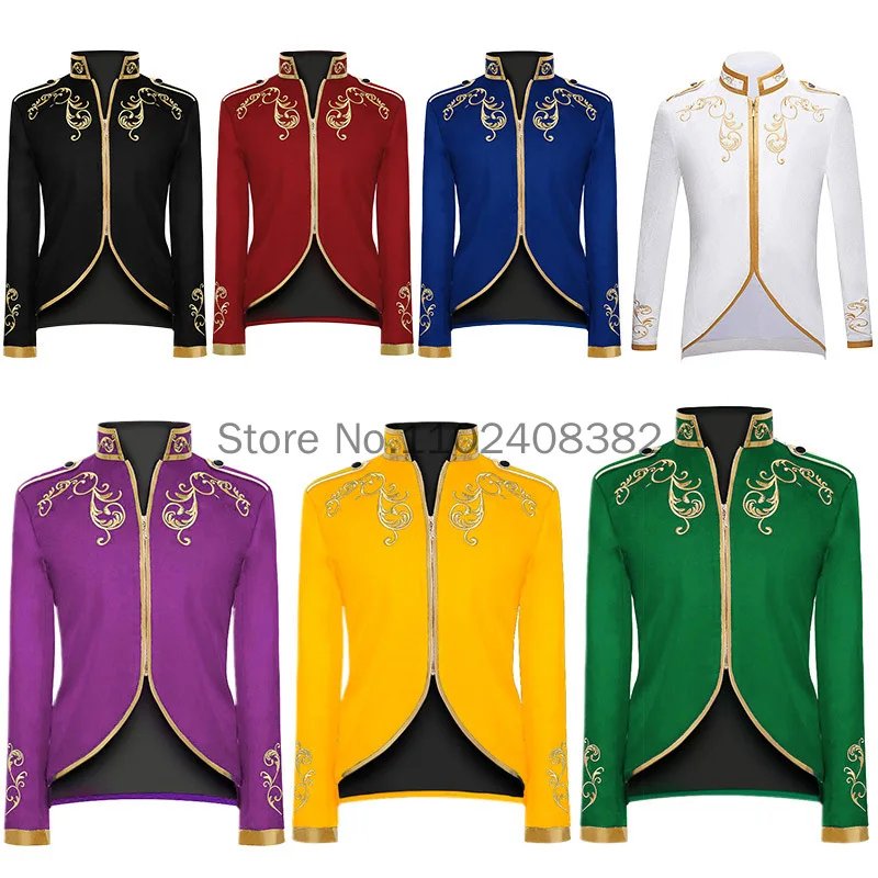 

Renaissance Palace Gentleman Tailcoat King Prince Tuxedo Cosplay Emboridery Vintage Men Boy Medieval Costume Grooms Tunic Noble