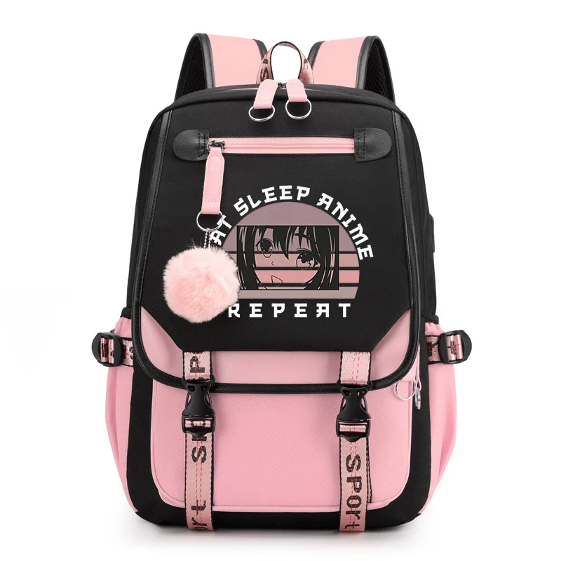 

New Fashion Anime Pattern Backpack Casual Outdoor Large Capacity Rucksack High Quality USB Zipper Backpack Cute Anime Backpacks