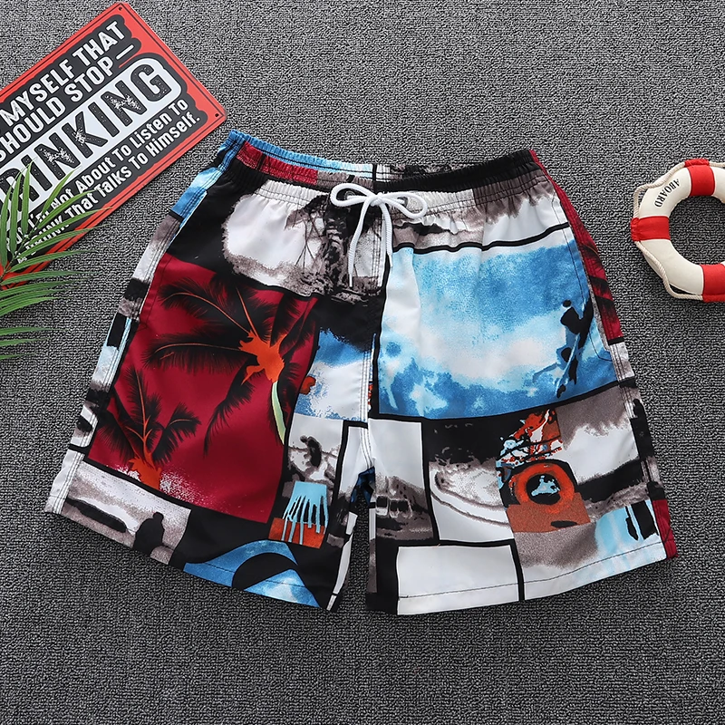 Stylish men Beach Pants summer men Beach Swimming Shorts Surf Shorts handsome Running Shorts With breathable mesh lining